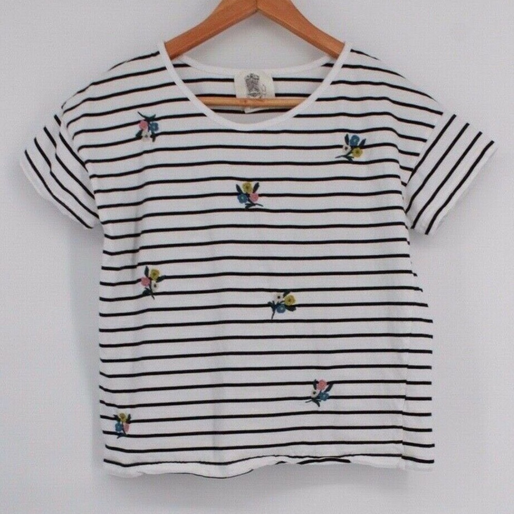 Lili’s Closet Anthro Striped Embroidered Tee M